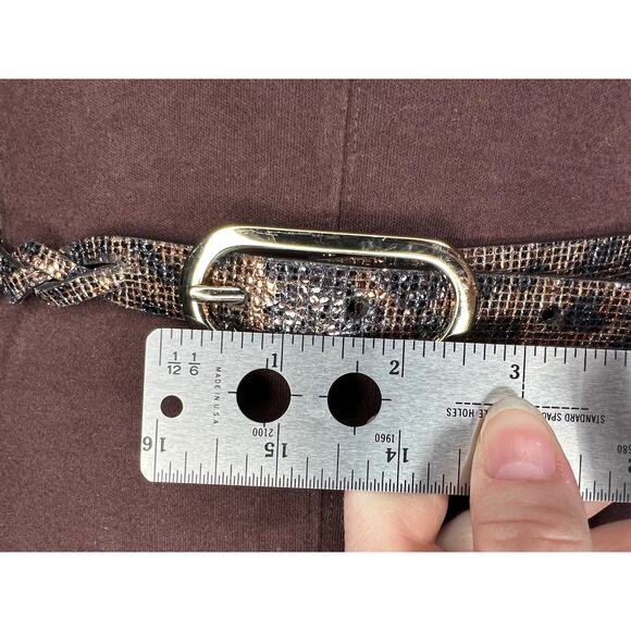 Nine west belt braided sparkly animal print y2k bronze black gold - Picture 7 of 12